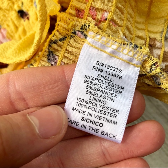 Love Tree small yellow summer top halter tie with lining and floral print - Picture 5 of 16